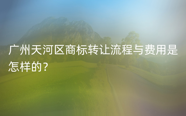 广州天河区商标转让流程与费用是怎样的？