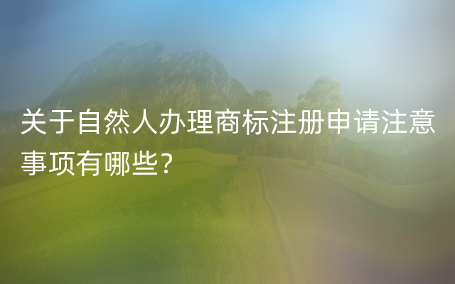 关于自然人办理商标注册申请注意事项有哪些？