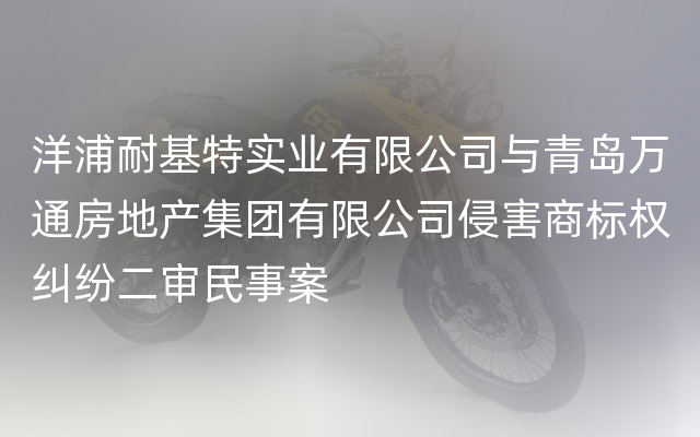 洋浦耐基特实业有限公司与青岛万通房地产集团有限公司侵害商标权纠纷二审民事案