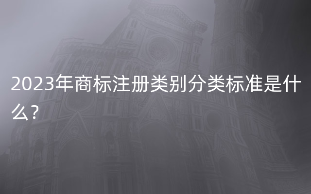 2023年商标注册类别分类标准是什么？