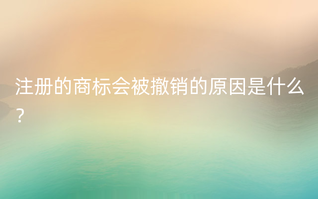 注册的商标会被撤销的原因是什么？