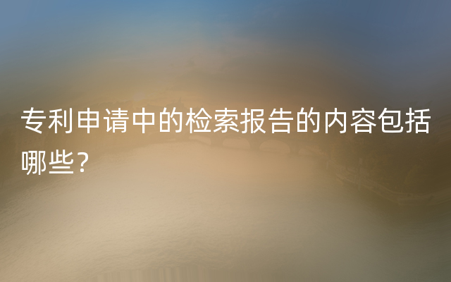 专利申请中的检索报告的内容包括哪些？