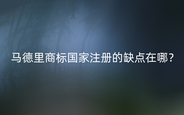 马德里商标国家注册的缺点在哪？