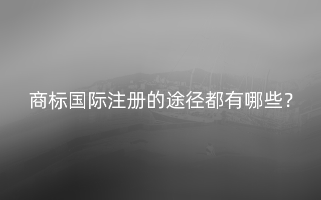 商标国际注册的途径都有哪些？