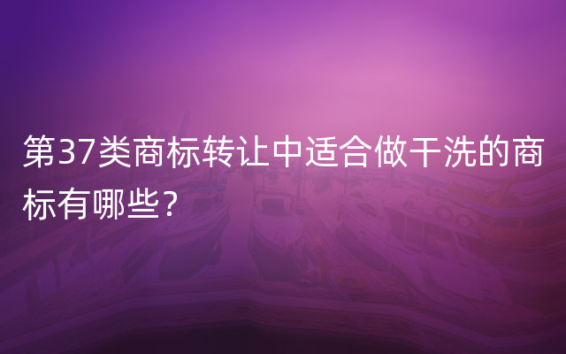 第37类商标转让中适合做干洗的商标有哪些？