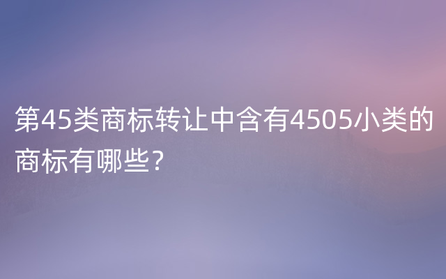 第45类商标转让中含有4505小类的商标有哪些？