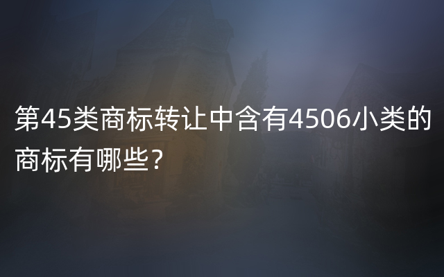 第45类商标转让中含有4506小类的商标有哪些？