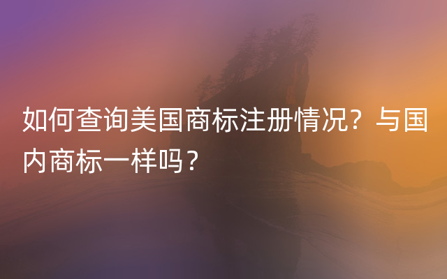 如何查询美国商标注册情况？与国内商标一样吗？