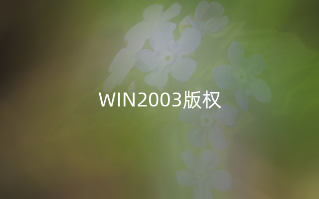 WIN2003版权