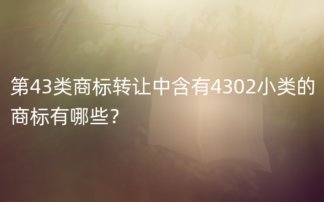 第43类商标转让中含有4302小类的商标有哪些？