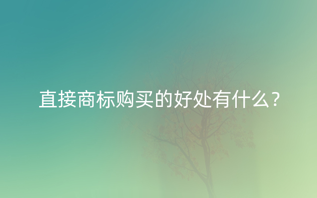 直接商标购买的好处有什么？