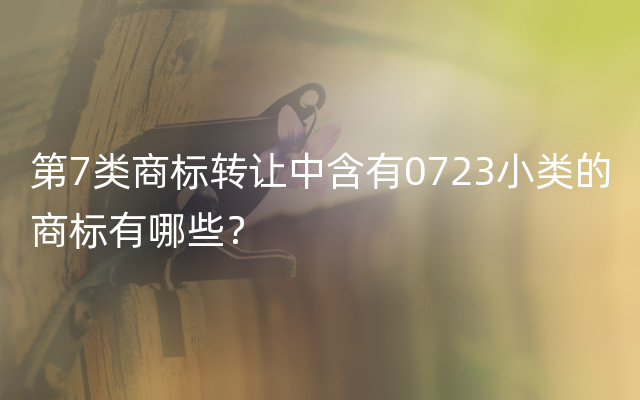 第7类商标转让中含有0723小类的商标有哪些？