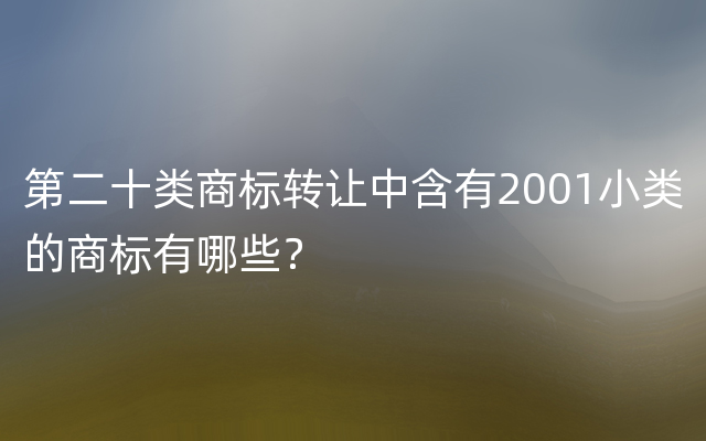 第二十类商标转让中含有2001小类的商标有哪些？