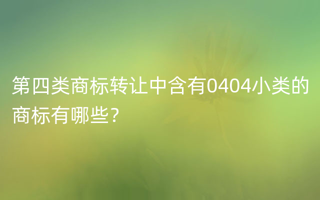 第四类商标转让中含有0404小类的商标有哪些？