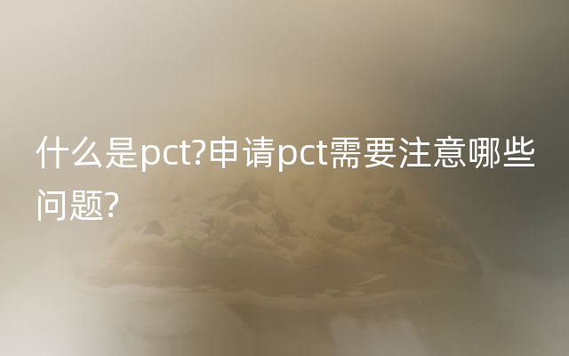 什么是pct?申请pct需要注意哪些问题?
