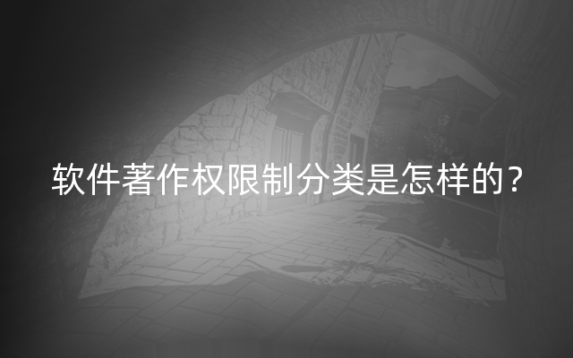 软件著作权限制分类是怎样的？