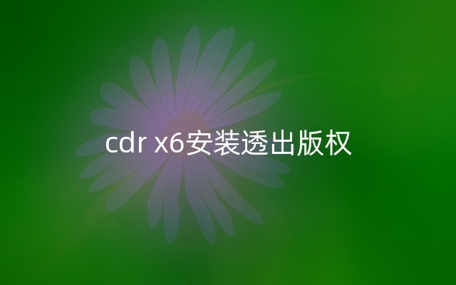 cdr x6安装透出版权