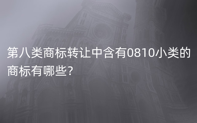 第八类商标转让中含有0810小类的商标有哪些？