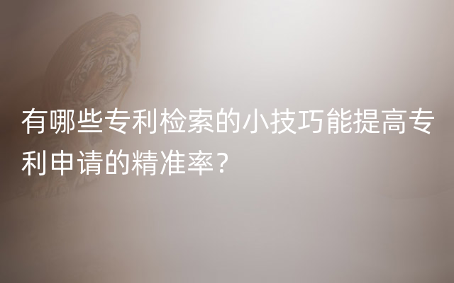 有哪些专利检索的小技巧能提高专利申请的精准率？