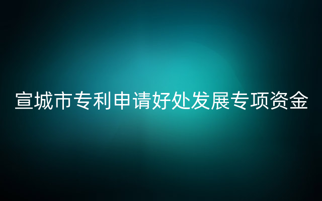 宣城市专利申请好处发展专项资金