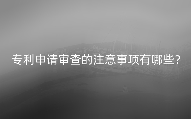 专利申请审查的注意事项有哪些？