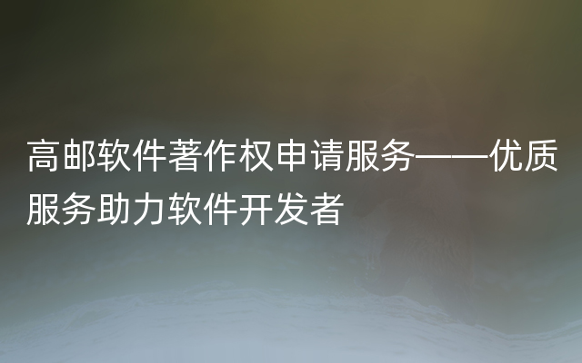 高邮软件著作权申请服务——优质服务助力软件开发者