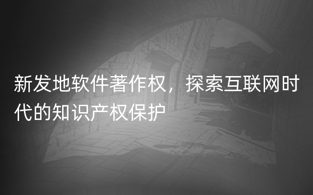 新发地软件著作权，探索互联网时代的知识产权保护