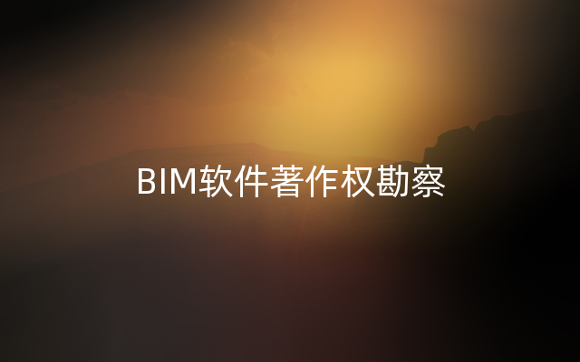BIM软件著作权勘察