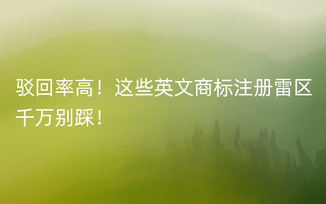 驳回率高！这些英文商标注册雷区千万别踩！