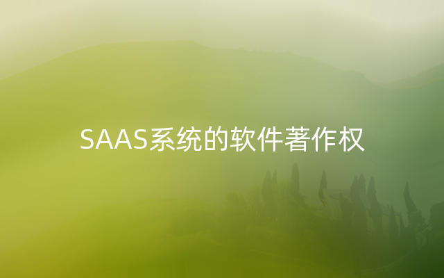SAAS系统的软件著作权