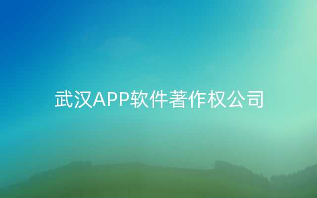 武汉APP软件著作权公司