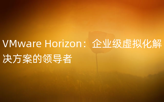 VMware Horizon：企业级虚拟化解决方案的领导者