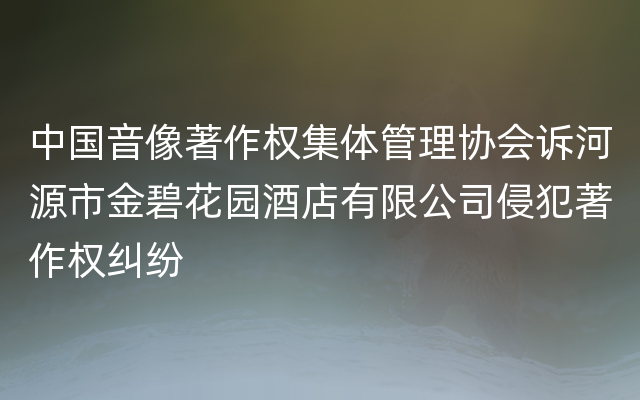 中国音像著作权集体管理协会诉河源市金碧花园酒店有限公司侵犯著作权纠纷