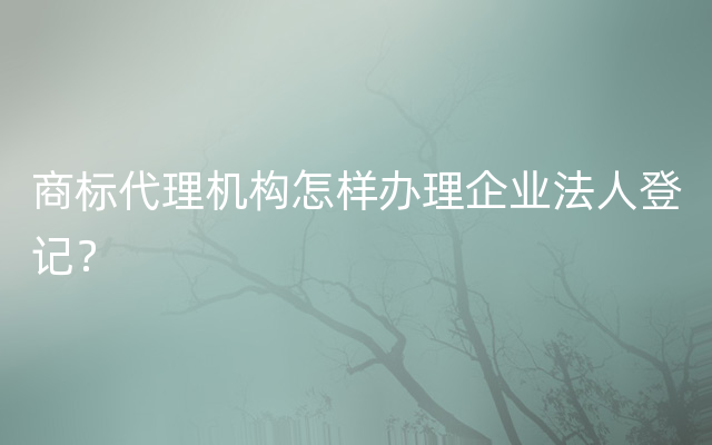 商标代理机构怎样办理企业法人登记？