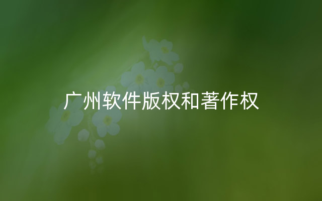 广州软件版权和著作权