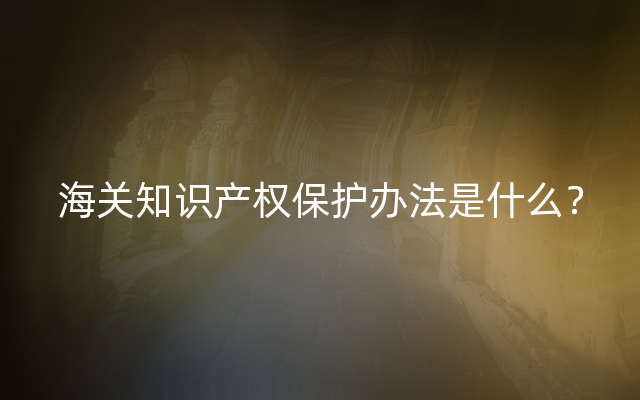 海关知识产权保护办法是什么？