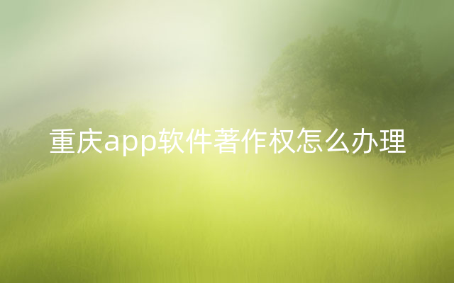 重庆app软件著作权怎么办理