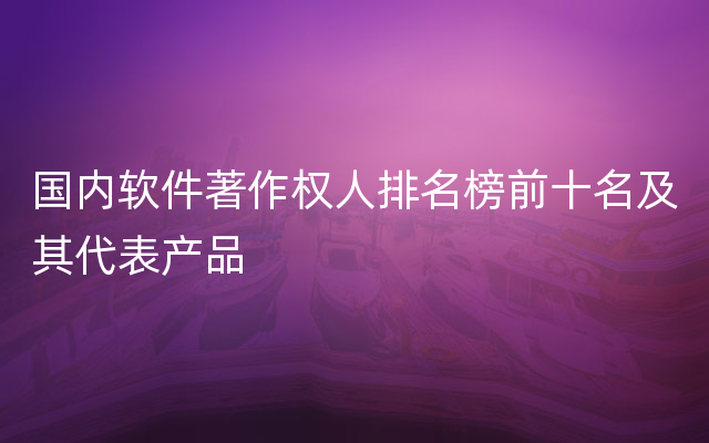 国内软件著作权人排名榜前十名及其代表产品