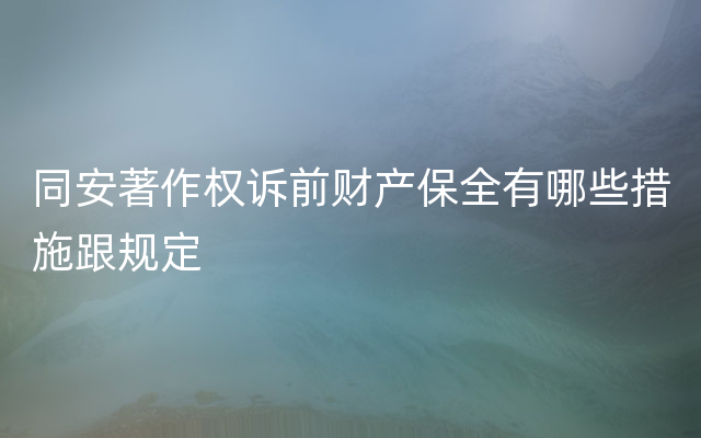 同安著作权诉前财产保全有哪些措施跟规定