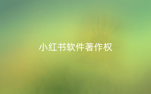 小红书软件著作权