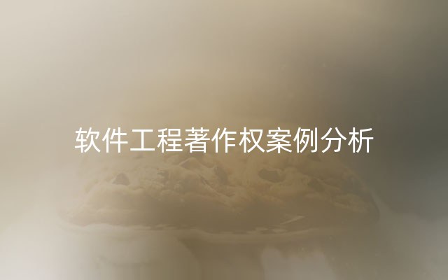 软件工程著作权案例分析