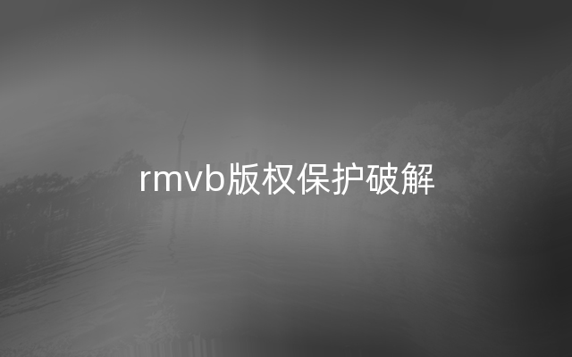 rmvb版权保护破解