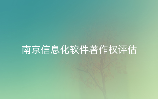 南京信息化软件著作权评估