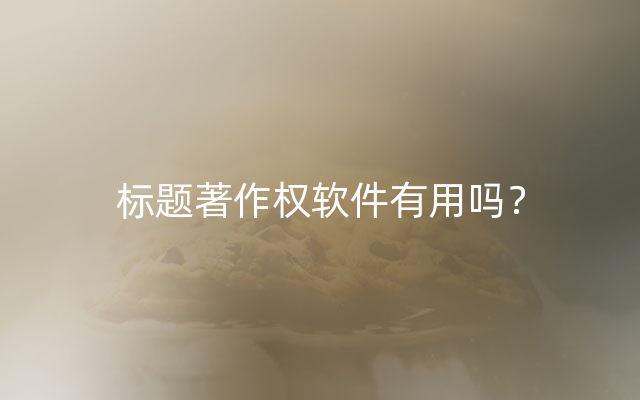 标题著作权软件有用吗？