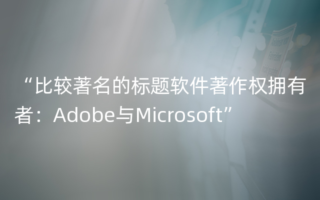 “比较著名的标题软件著作权拥有者：Adobe与Microsoft”