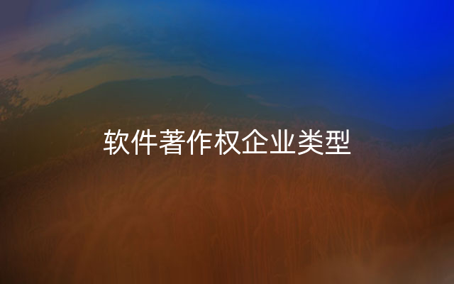 软件著作权企业类型