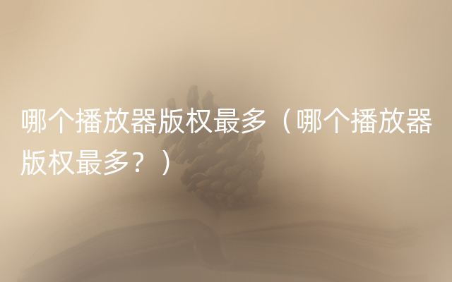 哪个播放器版权最多（哪个播放器版权最多？）