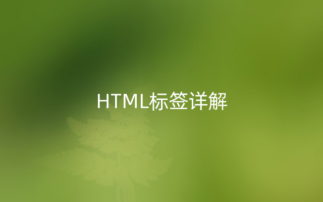 HTML标签详解