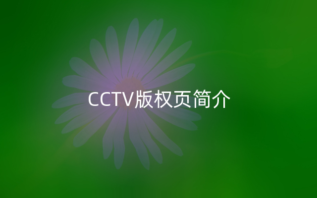 CCTV版权页简介